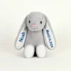 dumble bunnie with boys name and date of birth on ears