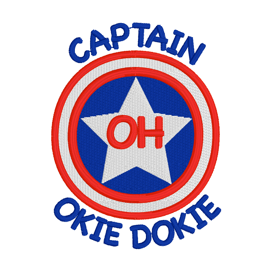 captain superhero embroidery